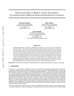 Enhancing Multi-Modal Video Sentiment Classification Through Semi-Supervised Clustering