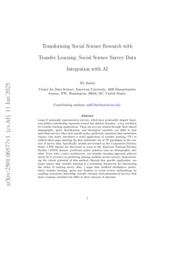 Transforming Social Science Research with Transfer Learning: Social Science Survey Data Integration with AI