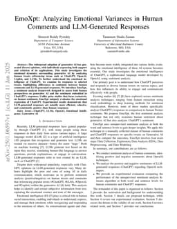 EmoXpt: Analyzing Emotional Variances in Human Comments and LLM-Generated Responses