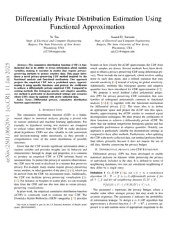 Differentially Private Distribution Estimation Using Functional Approximation