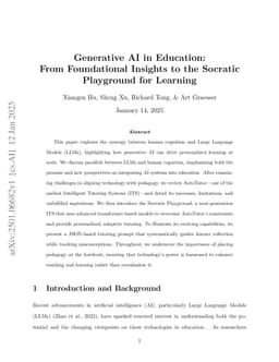 Generative AI in Education: From Foundational Insights to the Socratic Playground for Learning