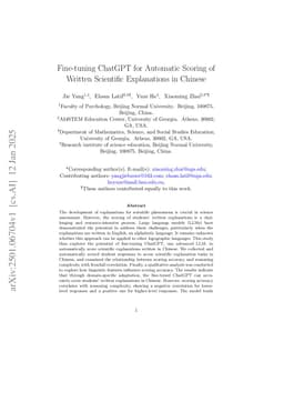Fine-tuning ChatGPT for Automatic Scoring of Written Scientific Explanations in Chinese