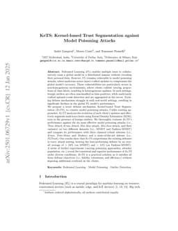 KeTS: Kernel-based Trust Segmentation against Model Poisoning Attacks