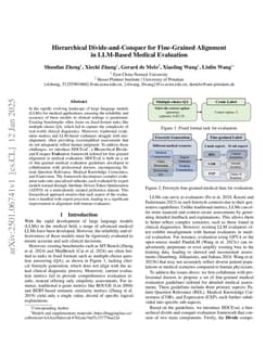 Hierarchical Divide-and-Conquer for Fine-Grained Alignment in LLM-Based Medical Evaluation
