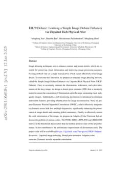 UR2P-Dehaze: Learning a Simple Image Dehaze Enhancer via Unpaired Rich Physical Prior