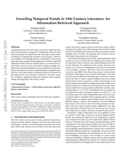 Unveiling Temporal Trends in 19th Century Literature: An Information Retrieval Approach
