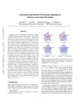 Generalized and Efficient 2D Gaussian Splatting for Arbitrary-scale Super-Resolution