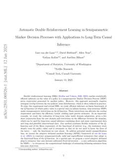 Automatic Double Reinforcement Learning in Semiparametric Markov Decision Processes with Applications to Long-Term Causal Inference