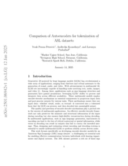 Comparison of Autoencoders for tokenization of ASL datasets