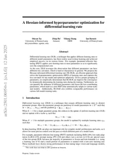 A Hessian-informed hyperparameter optimization for differential learning rate