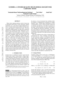 Sanidha: A Studio Quality Multi-Modal Dataset for Carnatic Music