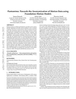 Pantomime: Towards the Anonymization of Motion Data using Foundation Motion Models