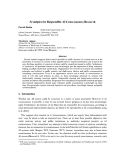 Principles for Responsible AI Consciousness Research