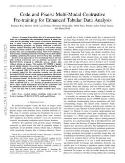 Code and Pixels: Multi-Modal Contrastive Pre-training for Enhanced Tabular Data Analysis