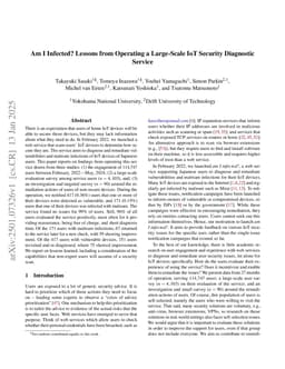 Am I Infected? Lessons from Operating a Large-Scale IoT Security Diagnostic Service