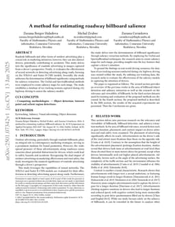 A method for estimating roadway billboard salience