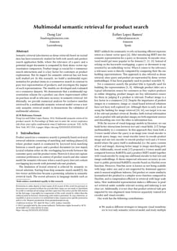 Multimodal semantic retrieval for product search