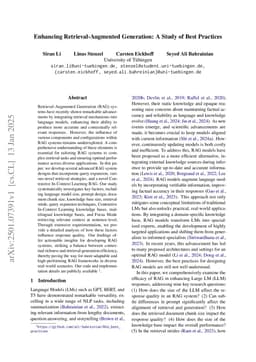 Enhancing Retrieval-Augmented Generation: A Study of Best Practices