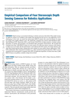 Empirical Comparison of Four Stereoscopic Depth Sensing Cameras for Robotics Applications