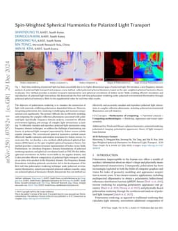 Spin-Weighted Spherical Harmonics for Polarized Light Transport
