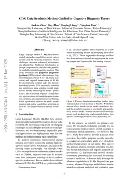 CDS: Data Synthesis Method Guided by Cognitive Diagnosis Theory