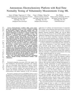 Autonomous Electrochemistry Platform with Real-Time Normality Testing of Voltammetry Measurements Using ML