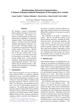 Benchmarking Abstractive Summarisation: A Dataset of Human-authored Summaries of Norwegian News Articles