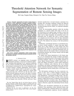 Threshold Attention Network for Semantic Segmentation of Remote Sensing Images