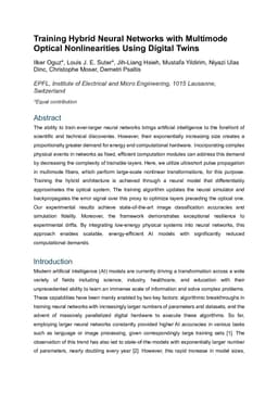 Training Hybrid Neural Networks with Multimode Optical Nonlinearities Using Digital Twins