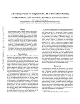 A Roadmap to Guide the Integration of LLMs in Hierarchical Planning