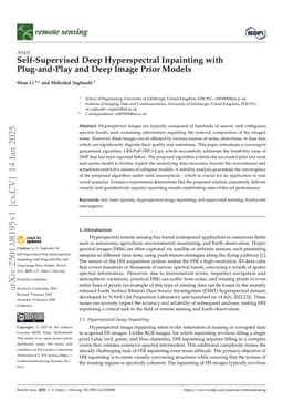 Self-supervised Deep Hyperspectral Inpainting with the Plug and Play and Deep Image Prior Models