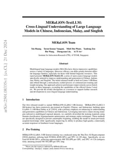 MERaLiON-TextLLM: Cross-Lingual Understanding of Large Language Models in Chinese, Indonesian, Malay, and Singlish