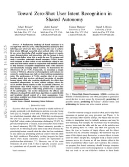 Toward Zero-Shot User Intent Recognition in Shared Autonomy