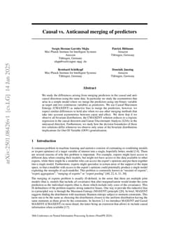 Causal vs. Anticausal merging of predictors