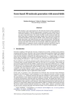 Score-based 3D molecule generation with neural fields