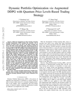 Dynamic Portfolio Optimization via Augmented DDPG with Quantum Price Levels-Based Trading Strategy