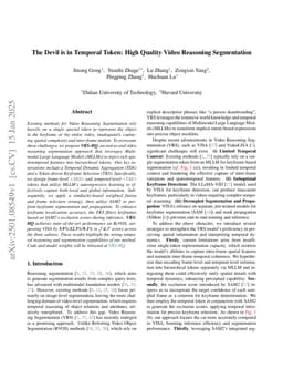 The Devil is in Temporal Token: High Quality Video Reasoning Segmentation