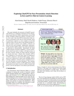Exploring ChatGPT for Face Presentation Attack Detection in Zero and Few-Shot in-Context Learning