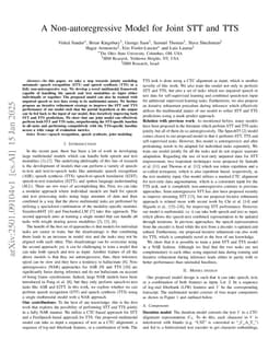 A Non-autoregressive Model for Joint STT and TTS