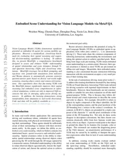 Embodied Scene Understanding for Vision Language Models via MetaVQA