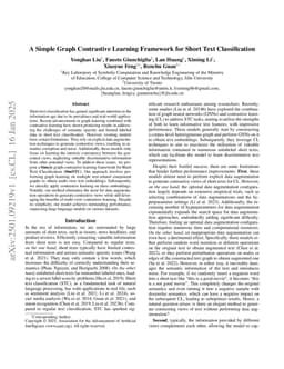 A Simple Graph Contrastive Learning Framework for Short Text Classification
