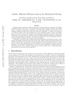 Jodes: Efficient Oblivious Join in the Distributed Setting