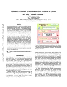 Confidence Estimation for Error Detection in Text-to-SQL Systems