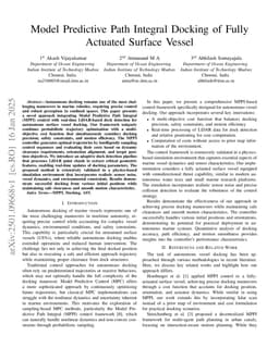 Model Predictive Path Integral Docking of Fully Actuated Surface Vessel