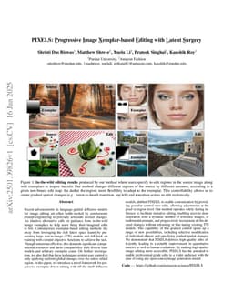 PIXELS: Progressive Image Xemplar-based Editing with Latent Surgery