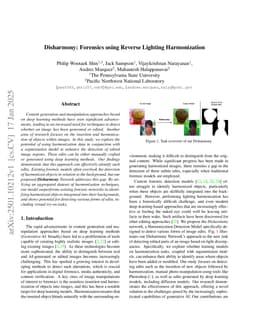Disharmony: Forensics using Reverse Lighting Harmonization