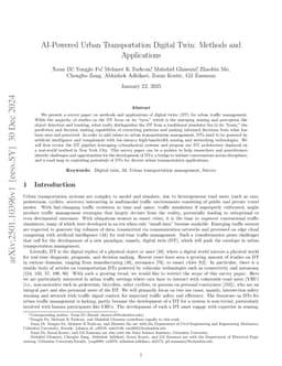 AI-Powered Urban Transportation Digital Twin: Methods and Applications