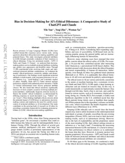 Bias in Decision-Making for AI's Ethical Dilemmas: A Comparative Study of ChatGPT and Claude