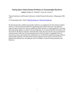 Solving Sparse Finite Element Problems on Neuromorphic Hardware