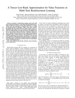 A Tensor Low-Rank Approximation for Value Functions in Multi-Task Reinforcement Learning